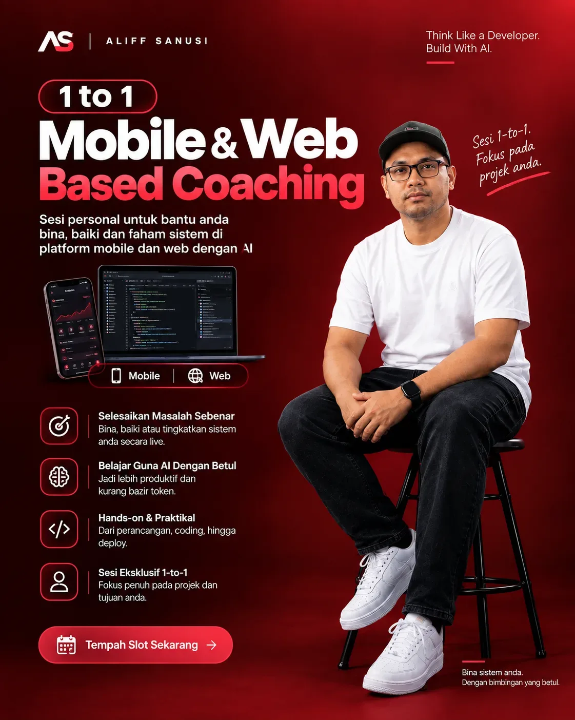 1-to-1 Session – Vibe Coding (Web & Mobile App) + Guide 1 Month After class